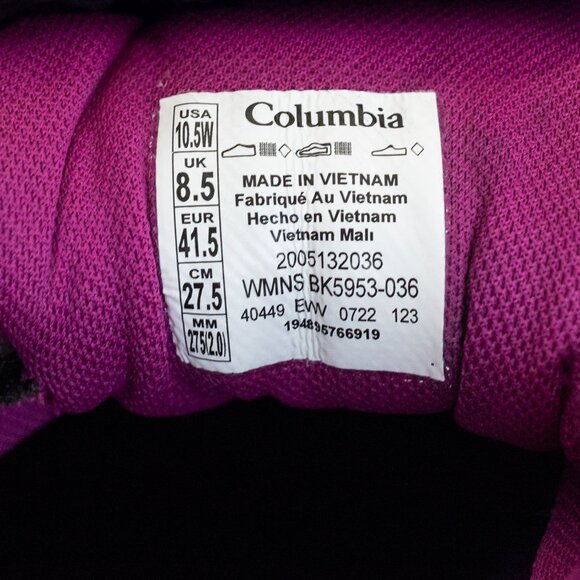 Columbia Womens 10.5W Peakfreak OutDryII Hiking Trail Shoes Waterproof Athletic - Picture 7 of 12